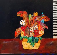Anwar Maqsood, 30 x 30 Inch, Acrylic on Canvas, Floral Painting, AC-AWM-047